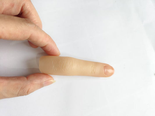 Semi-custom silicone prosthetic finger